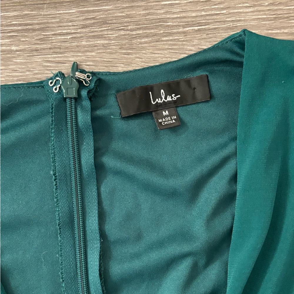 Lulu's Emerald Zip-Up Dress - Picture 2 of 3
